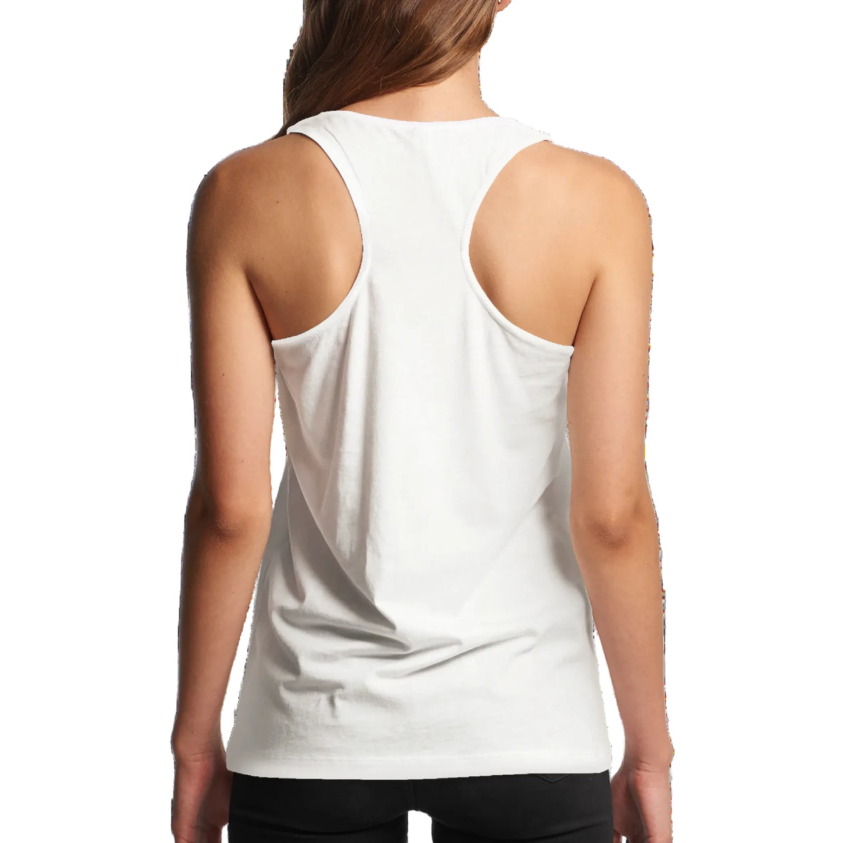 Woman in Bavarian Werk Shop Racerback Tank Top in White