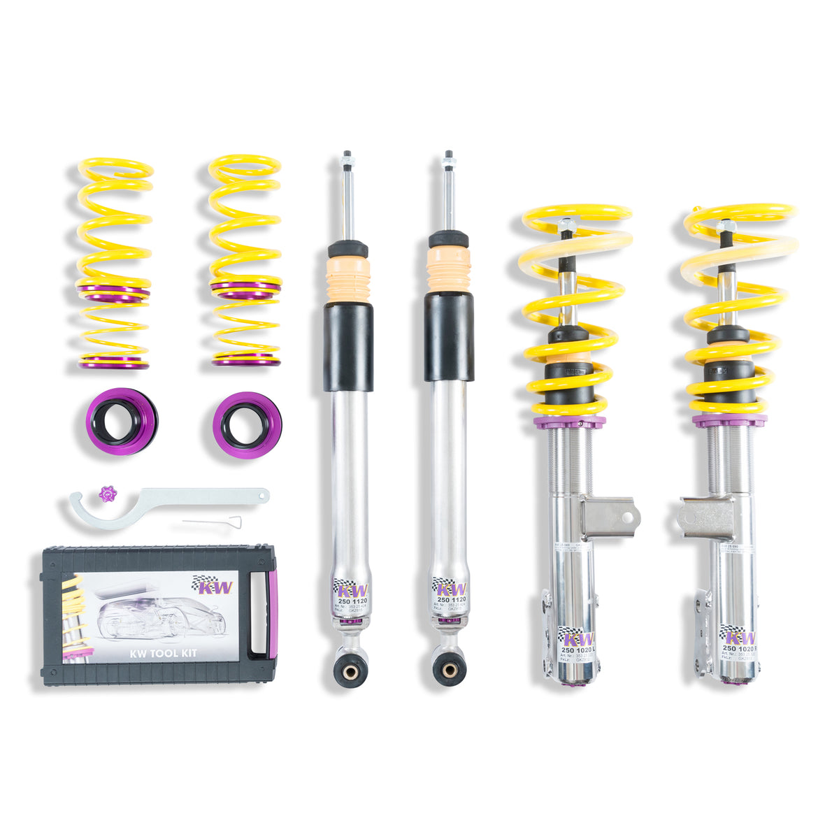 KW V3 Coilover Kit for 2014–2019 Mercedes-Benz CLA250, part 35225092, image 1