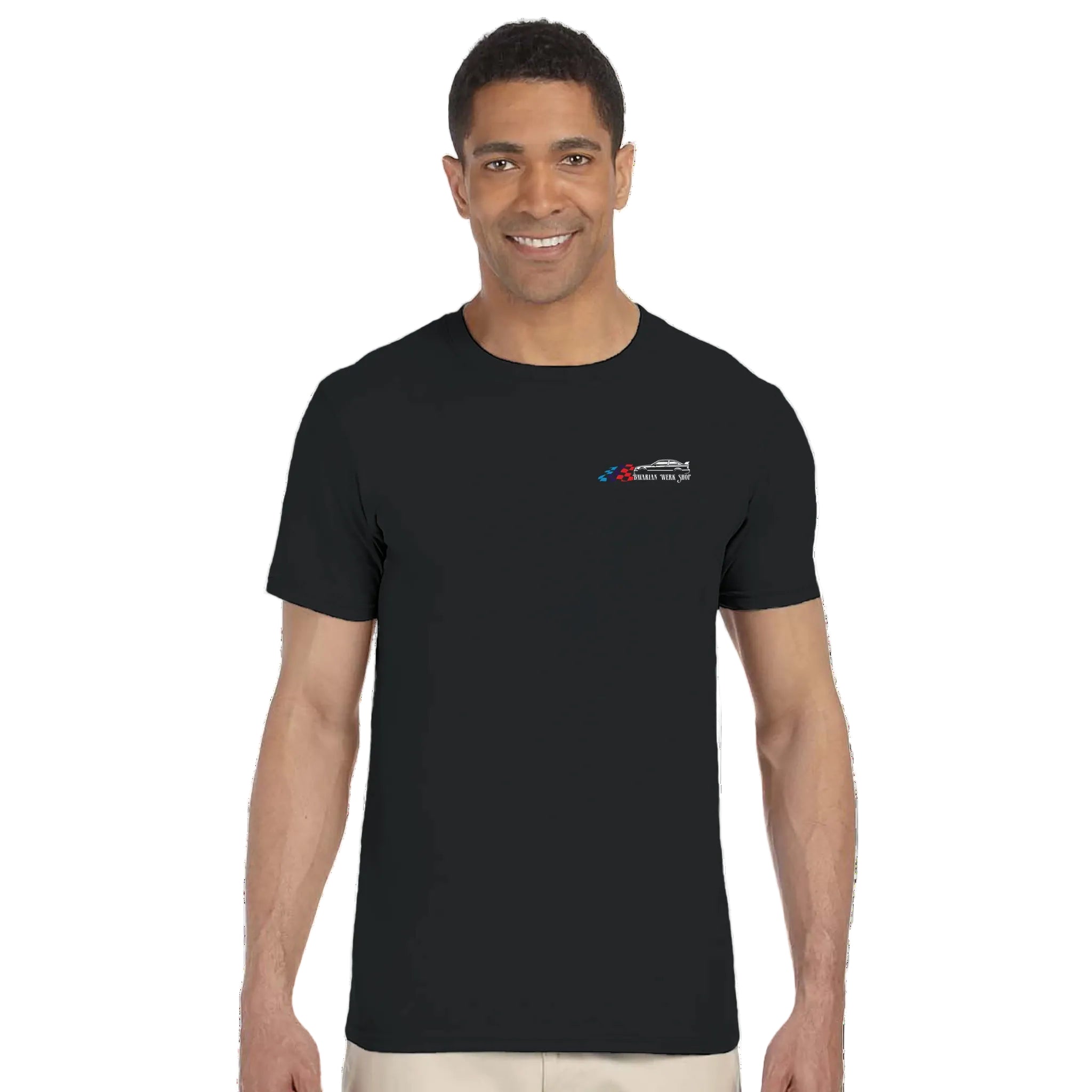 BMW Enthusiast in a Bavarian Werk Shop Tee Shirt