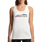 Woman in Bavarian Werk Shop Racerback Tank Top in White