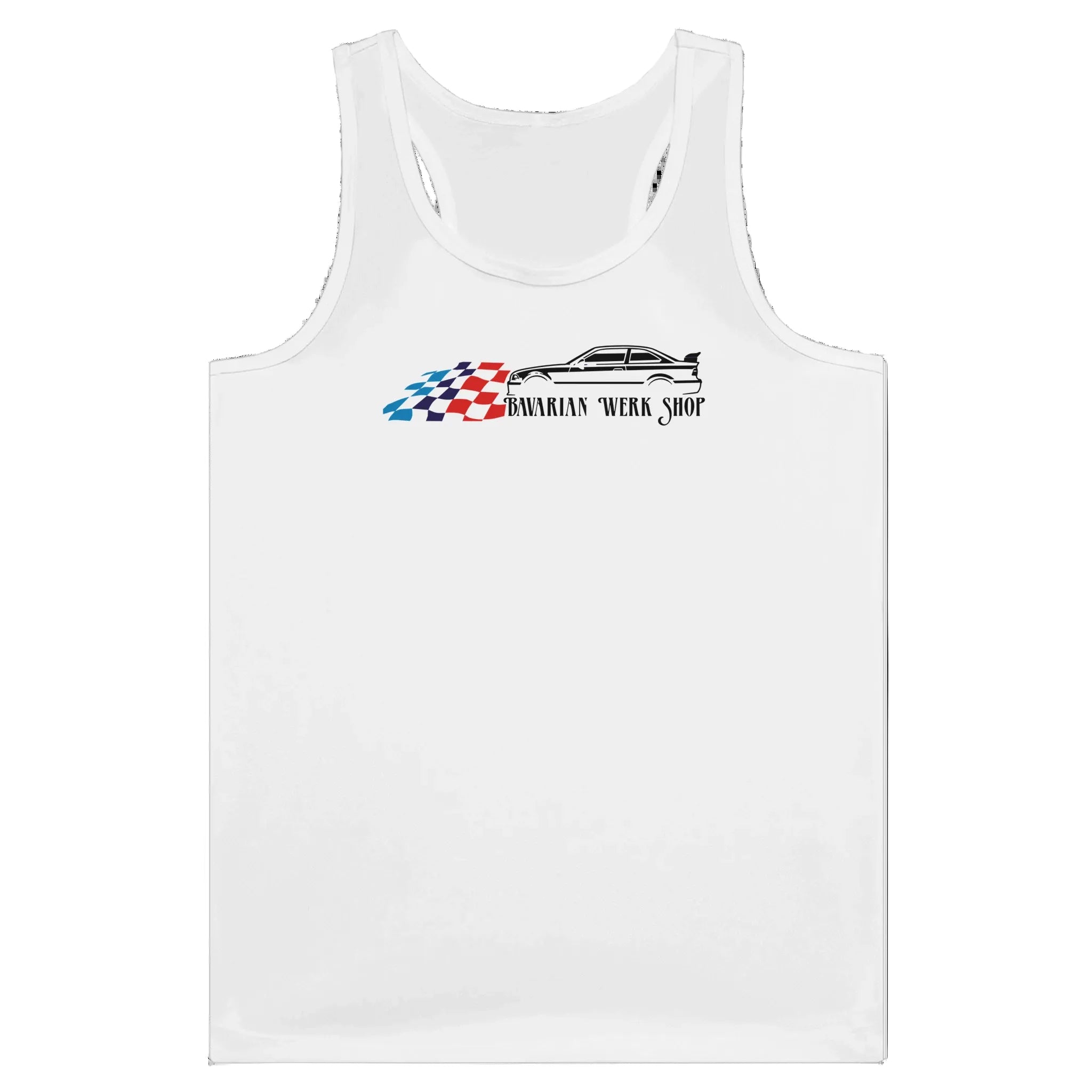 Woman in Bavarian Werk Shop Racerback Tank Top in White