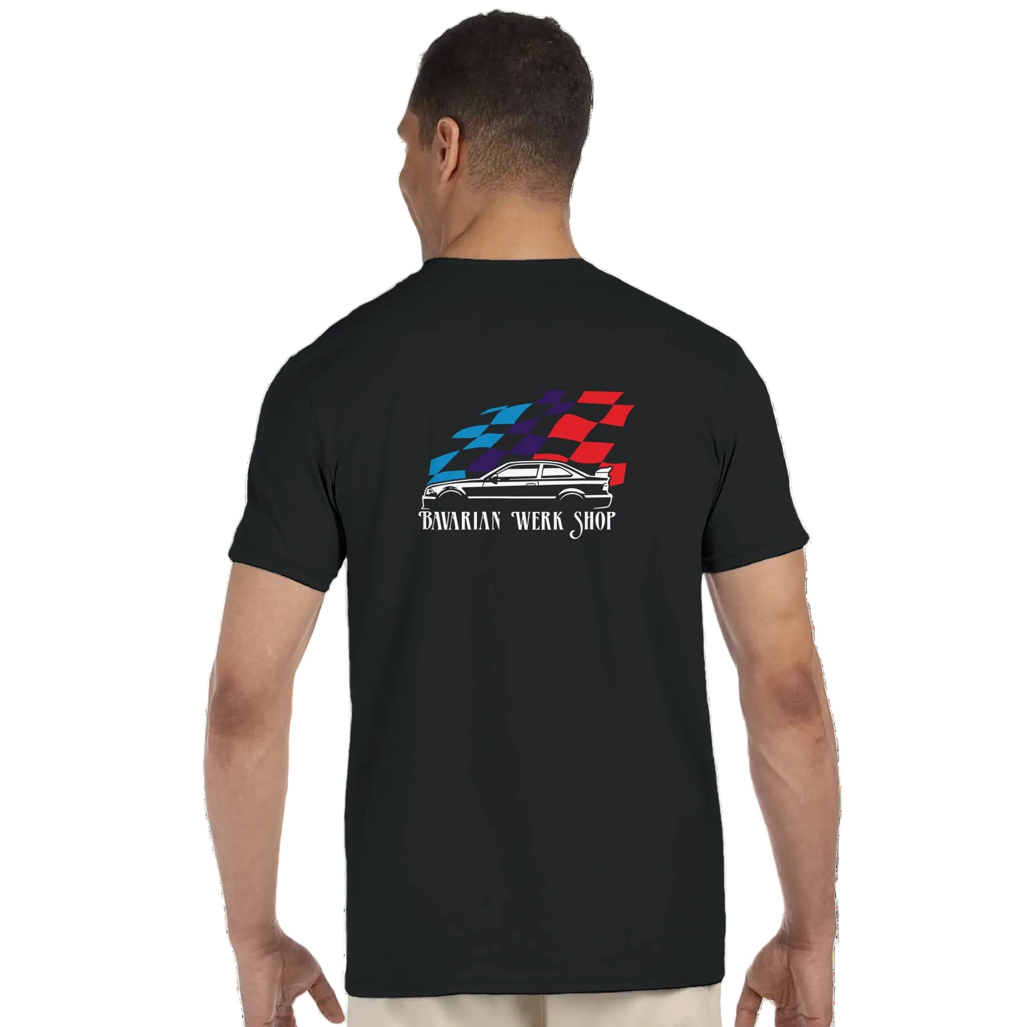 BMW Enthusiast in a Bavarian Werk Shop Tee Shirt