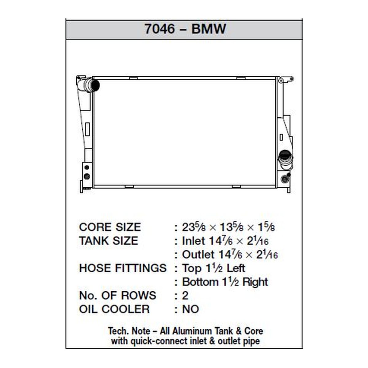 CSF BMW E82 1M/08-11 E8X 135i/07-11 E9X 335i/E89 Z4 (AT) All-Aluminum Radiator – product detail view 4