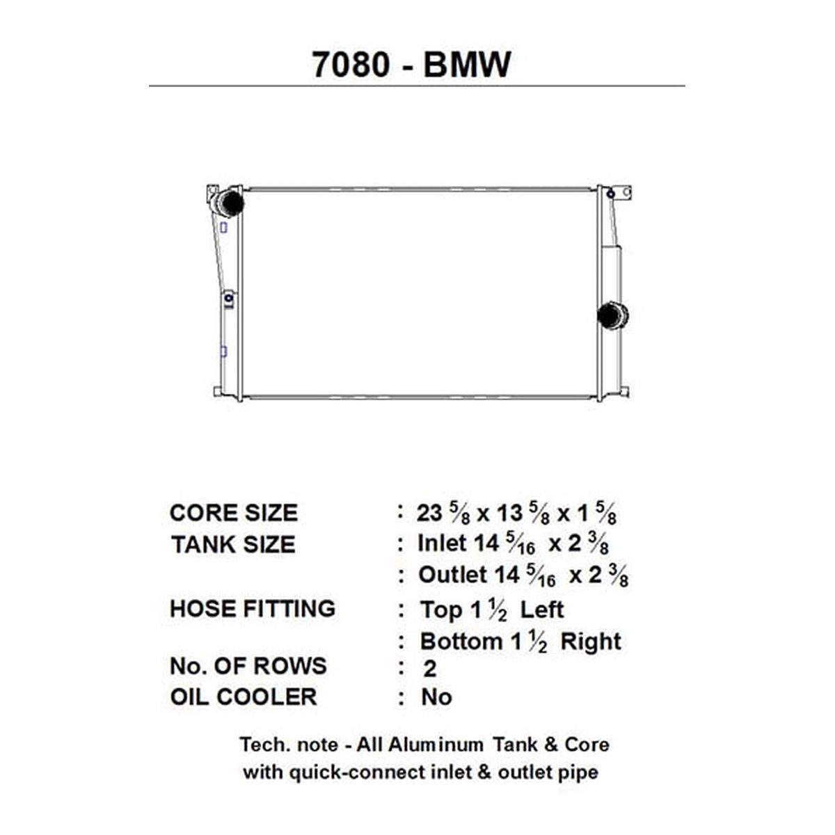 CSF BMW F2X 1/2-Series/F3X 3/4-Series/i30 (MT) All-Aluminum Radiator – product detail view 3