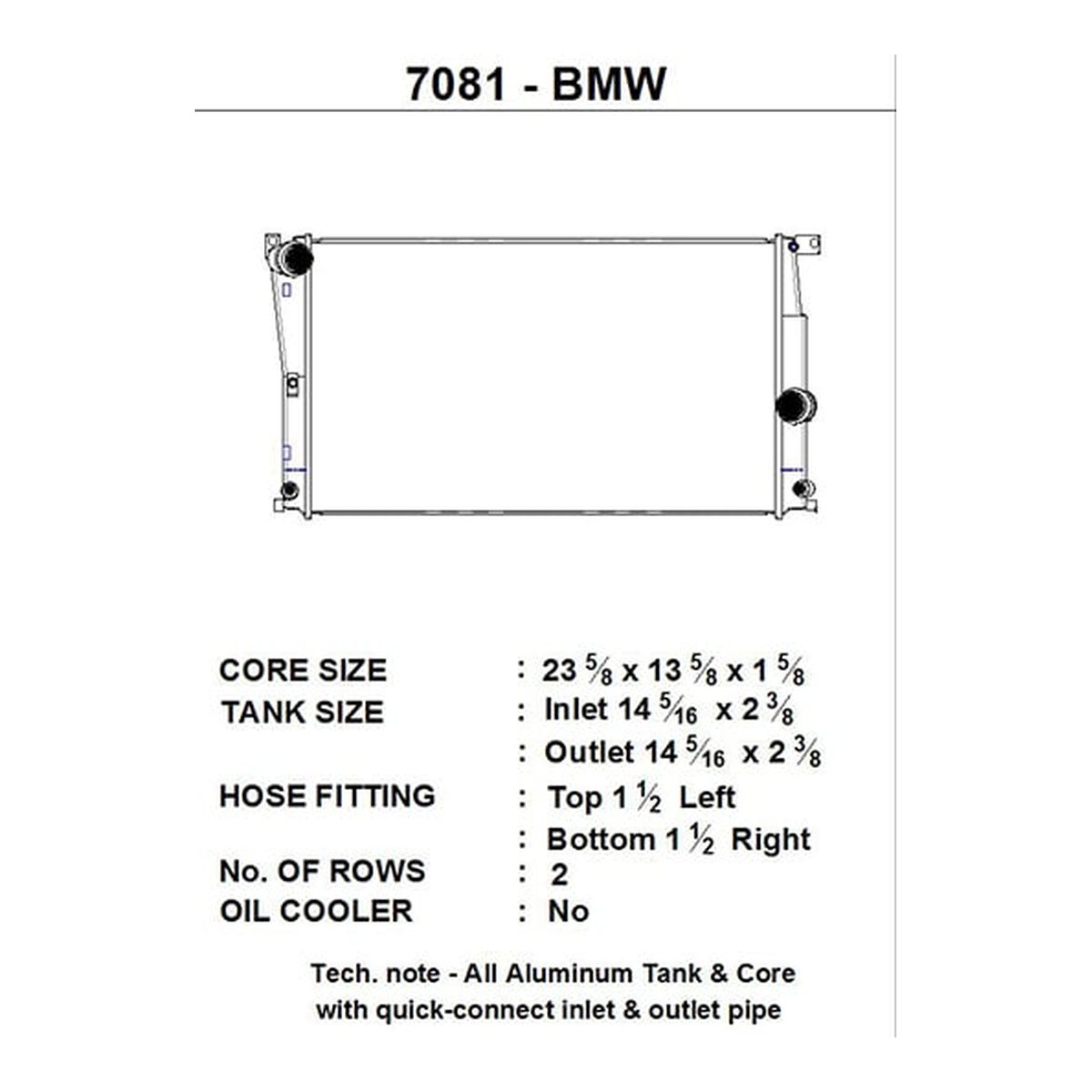 CSF BMW F2X 1/2-Series/F3X 3/4-Series (AT) High-Performance All-Aluminum Radiator – product detail view 3