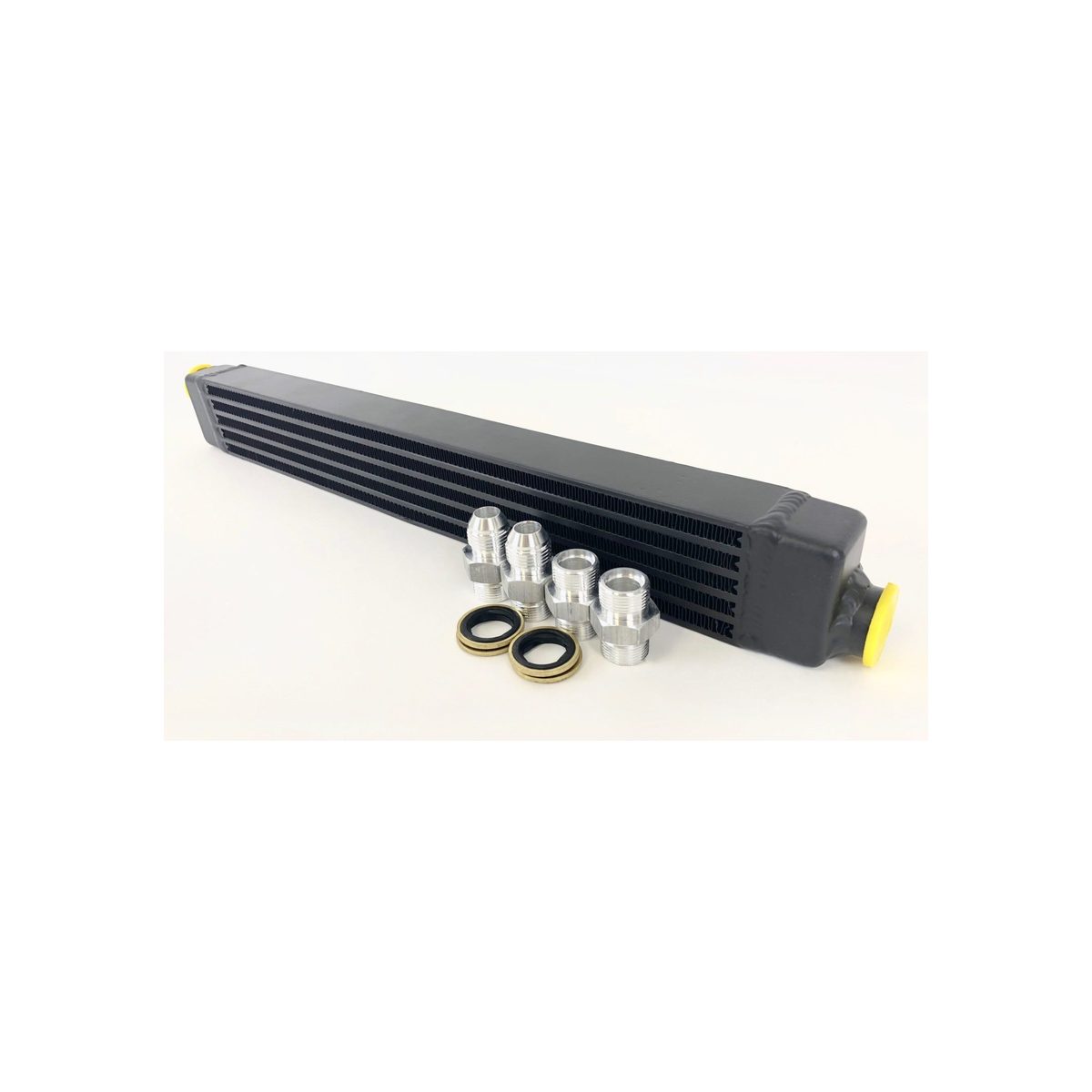 CSF BMW E30 Oil Cooler w/fittings for OEM style and AN-10 male connections – primary product view