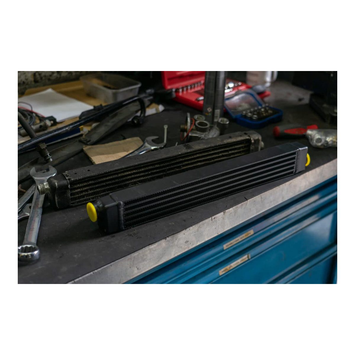 CSF BMW E30 Oil Cooler w/fittings for OEM style and AN-10 male connections – product detail view 3
