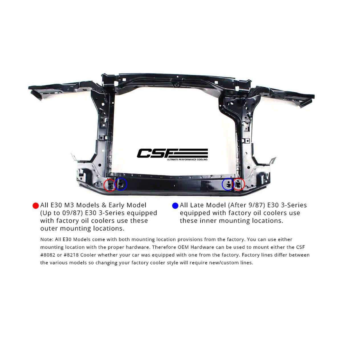 CSF BMW E30 Oil Cooler w/fittings for OEM style and AN-10 male connections – product detail view 4