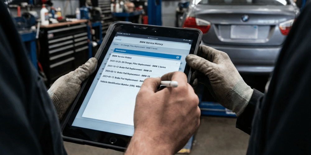 Recording BMW service history on tablet