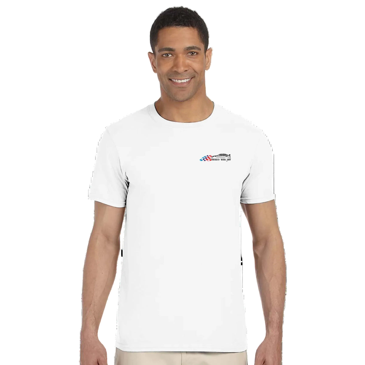 BMW Enthusiast in a Bavarian Werk Shop Tee Shirt